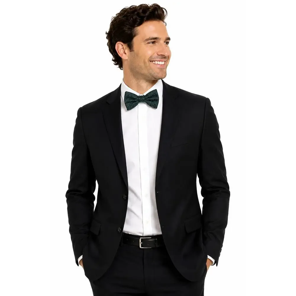 Tommy Hilfiger Green White Polka Dot Silk Self-Tie Bow Tie Adjustable